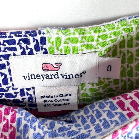 Vineyard Vines Whale Checker Print Low Rise Shorts Size 0 - Picture 4 of 8